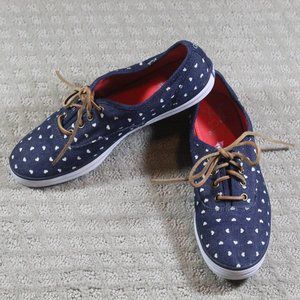 Keds X Taylor Swift Size 6 Denim canvas sneaker with leather laces